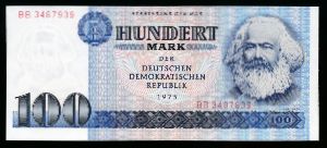 German Democratic Republic, 100 марок, 1975