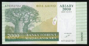 Мадагаскар, 2000 ариари - 10000 франков