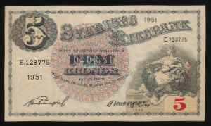Швеция, 5 крон (1951 г.)