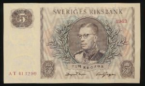 Швеция, 5 крон (1963 г.)
