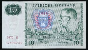 Швеция, 10 крон (1972 г.)