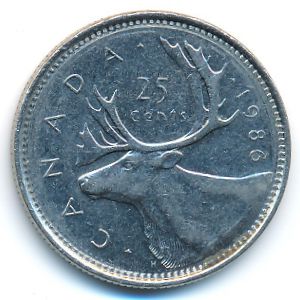 Канада, 25 центов (1986 г.)
