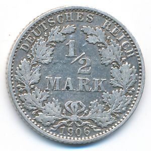 Germany, 1/2 mark, 1906