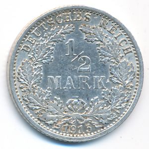 Германия, 1/2 марки (1915 г.)