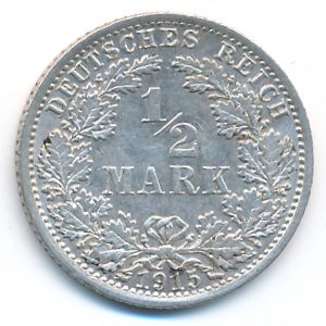 Германия, 1/2 марки (1915 г.)