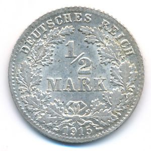 Германия, 1/2 марки (1915 г.)