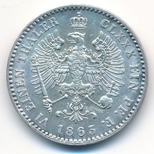 Пруссия, 1/6 талера (1863 г.)
