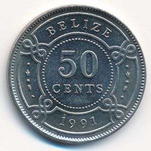 Belize, 50 cents, 1991