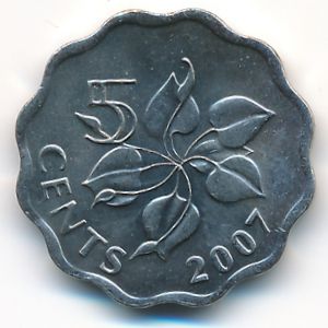 Swaziland, 5 cents, 2007