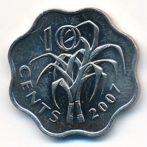 Свазиленд, 10 центов (2007 г.)