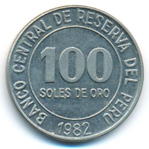 Peru, 100 soles, 1982