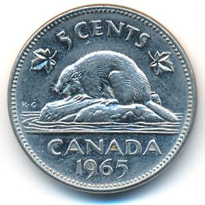 Canada, 5 cents, 1965