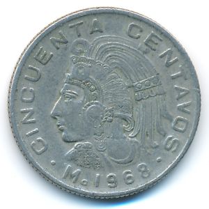 Мексика, 50 сентаво (1968 г.)