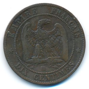 Франция, 10 сентим (1854 г.)
