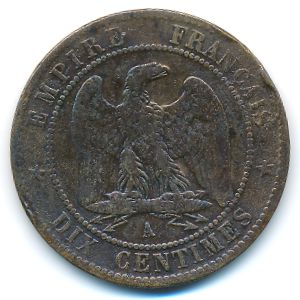 Франция, 10 сентим (1854 г.)