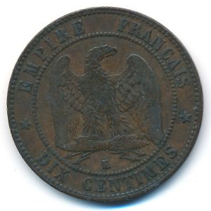 Франция, 10 сентим (1855 г.)