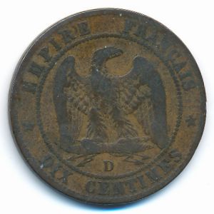 Франция, 10 сентим (1856 г.)