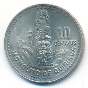 Guatemala, 10 centavos, 2000