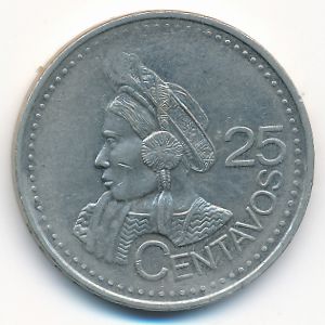 Guatemala, 25 centavos, 2000