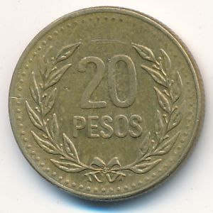 Colombia, 20 pesos, 1994
