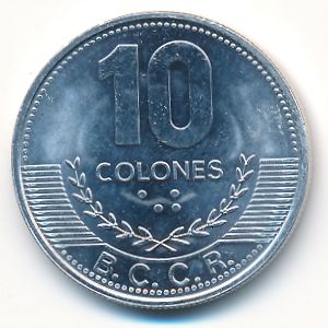 Коста-Рика, 10 колон (2016 г.)
