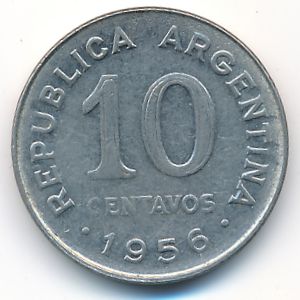 Аргентина, 10 сентаво (1956 г.)