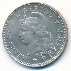 Argentina, 20 centavos, 1882