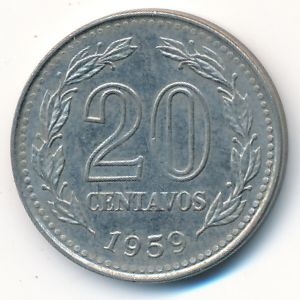 Аргентина, 20 сентаво (1959 г.)
