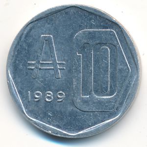 Аргентина, 10 аустралей (1989 г.)