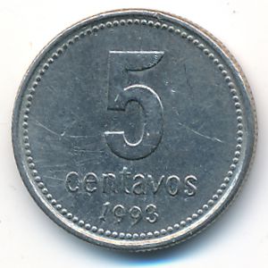Argentina, 5 centavos, 1993