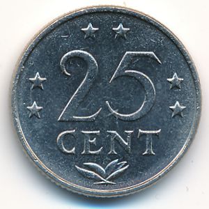 Антильские острова, 25 центов (1977 г.)