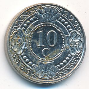 Антильские острова, 10 центов (1993 г.)