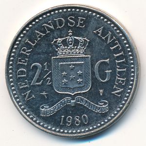 Антильские острова, 2 1/2 гульдена (1980 г.)