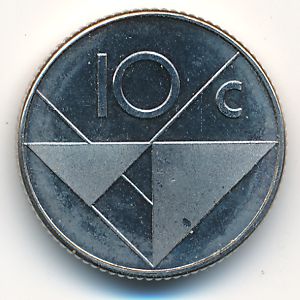 Aruba, 10 cents, 1986