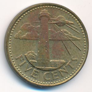 Barbados, 5 cents, 1989