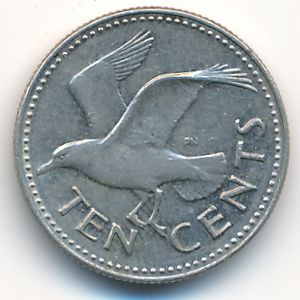 Барбадос, 10 центов (1987 г.)