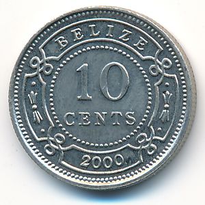 Белиз, 10 центов (2000 г.)