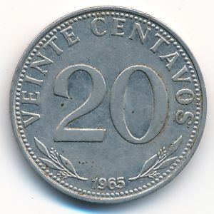 Bolivia, 20 centavos, 1965