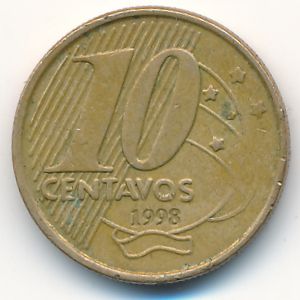 Brazil, 10 centavos, 1998