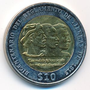 Uruguay, 10 pesos, 2015