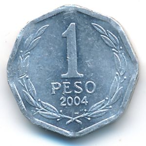 Chile, 1 peso, 2004