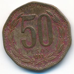 Chile, 50 pesos, 1993