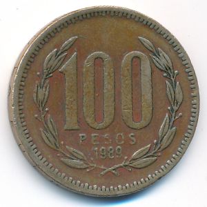Chile, 100 pesos, 1989