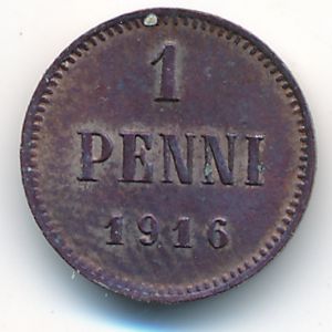 Finland, 1 penni, 1916