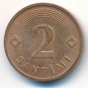Latvia, 2 santimi, 1992