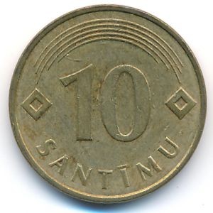Латвия, 10 сантим (1992 г.)