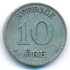 Sweden, 10 ore, 1916