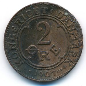 Дания, 2 эре (1907 г.)
