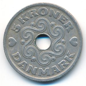 Дания, 5 крон (1990 г.)