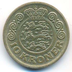 Дания, 10 крон (1989 г.)